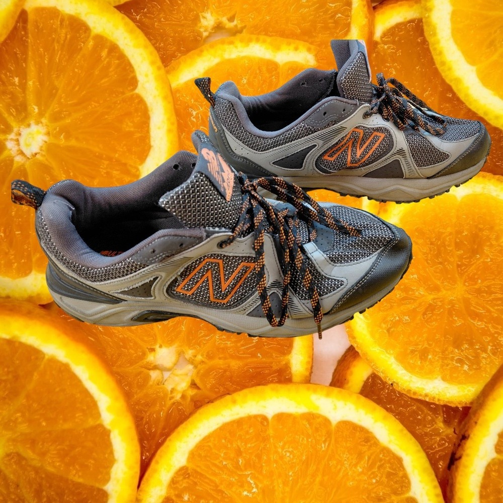 New Balance 481 v3 Mens 10 4E Extra Wide Grey Orange Trail Running MT481LC3